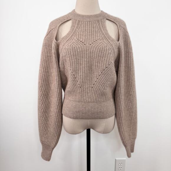 Isabel Marant Palma Sweater Beige Cashmere Wool Open Back Boho Preppy Size 6 - Picture 3 of 13